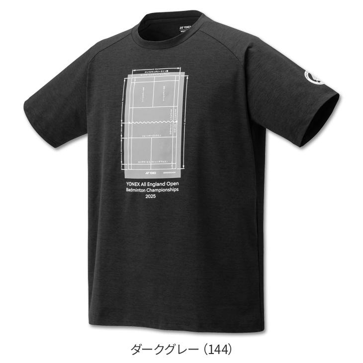 YONEX バドミントン Tシャツ M 黒/グレー YONEX ヨネックス バドミントン ヨネックス全英選手権2025大会
