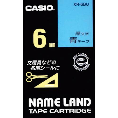 カシオ 【純正】 ネームランド用テープカートリッジ 粘着タイプ 6mm ( XR-6BU  (アオジニクロ) ) カシオ計算機(株) | 