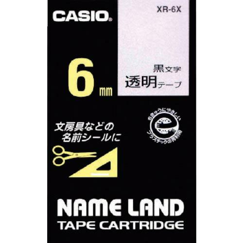 【SALE価格】カシオ ネームランド用テープカートリッジ 粘着タイプ 6mm ( XR-6X (トウメイニ クロ) ) カシオ計算機(株) | 