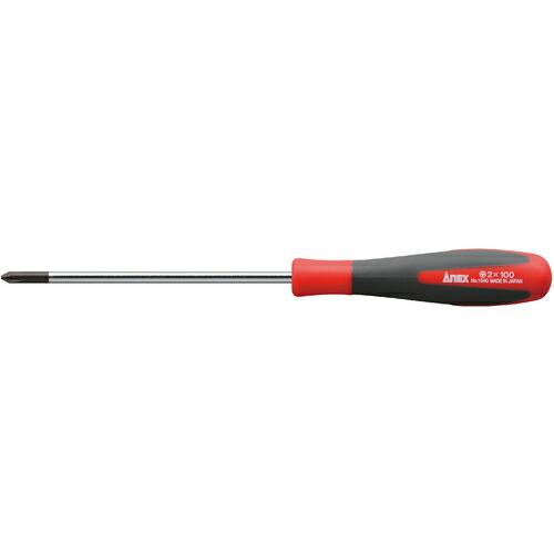 【SALE価格】アネックス スーパーフィットドライバー 細軸タイプ +2×100 フック付 ( 1540F-2-100 ) (株)兼古製作所 | 