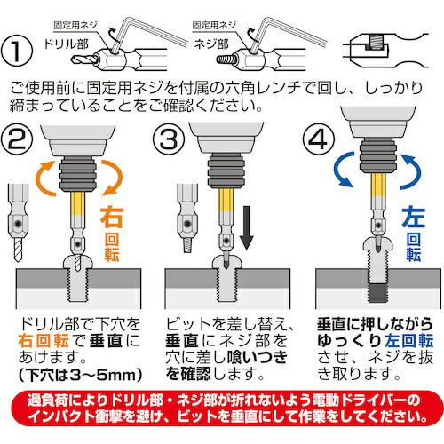 【SALE価格】アネックス なめたネジはずしビット2本組 M2.5~5ネジ用 全長65mm ( ANH-S1 ) |  | 02