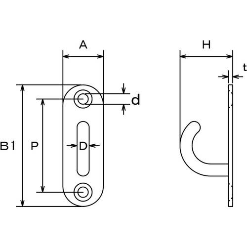 水本 アイプレート ステンレス オープンパッドアイ 26mm×80mm  ( A-076 ) |  | 01