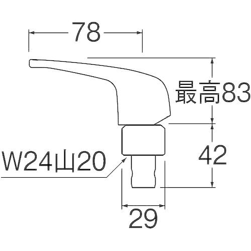 SANEI シングルレバー単水栓上部 ワンタッチ 感染症対策 W24山20 シルバー ( PR171-C-13 ) SANEI(株) |  | 04
