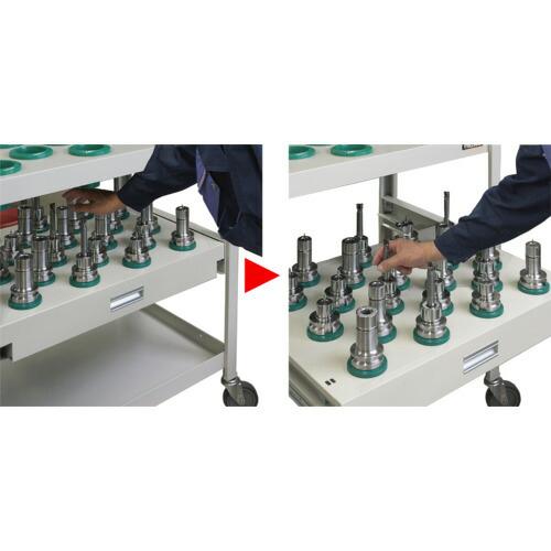 TRUSCO TCW型ツーリングワゴン HSK63A BT40 NT40 45個 スライド棚引出し付 NG色 ( TCW-TE02DC-NG ) トラスコ中山(株) |  | 05