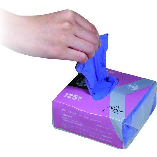 モレーン 使い捨てニトリルグローブ グレイシアハイジーン Mサイズ(125枚/パック) ( GH-03-01 ) (株)モレーンコーポレーション |  | 02