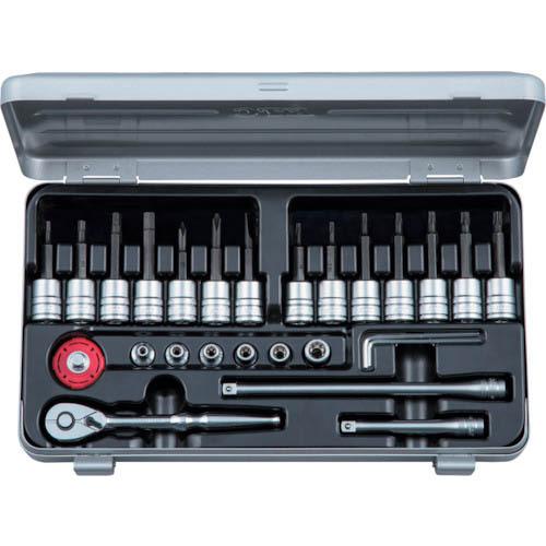 【SALE価格】KTC ( 京都機械工具 )　６．３ｓｑ．Ｔ型トルクス・Ｅ型トルクスヘキサゴンビットソケットレンチセット ( TBT226TH )