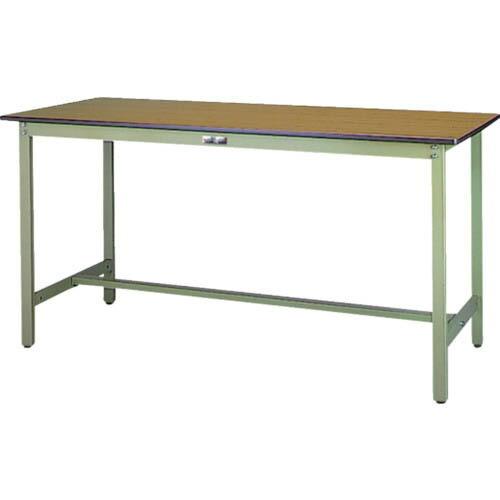 ヤマテック 中量作業台 ワークテーブル500シリーズ 固定式 メラミン天板 W1800×D900×H900mm 木目柄/ヤマテックグリーン ( SJMH-1890-MG ) (メーカー取寄)