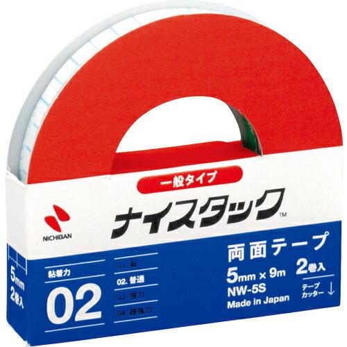 ニチバン 両面テ-プ ナイスタック 5mmX9m 2巻入り1セット ( NW-5S ) (10Sセット) ニチバン(株) (メーカー取寄) | 