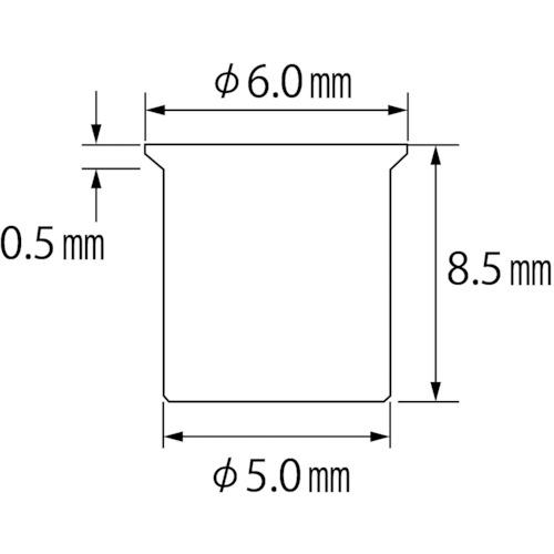 エビ ブラインドナット"エビナット"(薄頭・スティール製) 板厚2.0 M3×0.5(1000個入) ( NSK3M ) (株)ロブテックス |  | 01