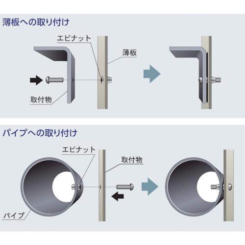 エビ ブラインドナット"エビナット"(薄頭・スティール製) 板厚2.0 M3×0.5(1000個入) ( NSK3M ) (株)ロブテックス |  | 04