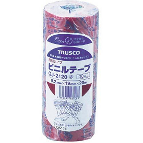TRUSCO 脱鉛タイプビニールテープ 19mmX20m 10巻入り 赤 ( GJ-2120 R(レッド)(20M)(10カンイリ) ) トラスコ中山(株) |  | 01