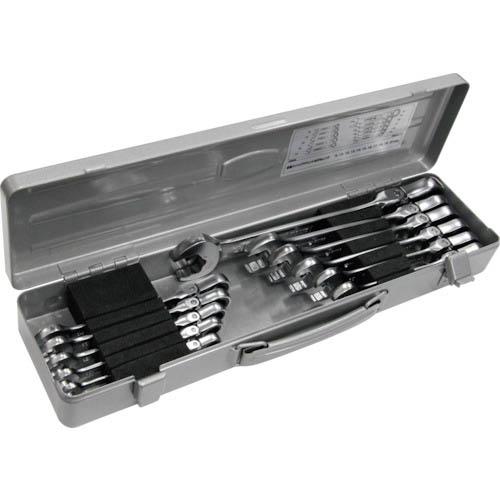 TONE コンビネーションラチェットレンチ 首振クイックラチェットめがねレンチセット 11点セット ( RMFQ110 ) TONE(株) | 