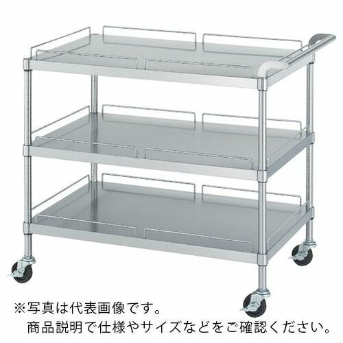 シンコー ステンレスワゴン(SUS430・ガード付)天地3段タイプ φ75導電ナイロン車 900×450×800 ( M30-9045-800-NE75_SH ) (メーカー取寄)