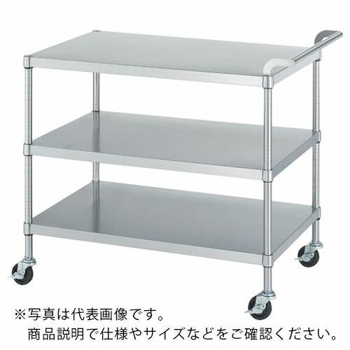 シンコー　ステンレスワゴン（ＳＵＳ３０４）天地３段タイプ　φ７５導電ゴム車　６００×４５０×８００ ( MN03-6045-800-RE75_SH ) (メーカー取寄)
