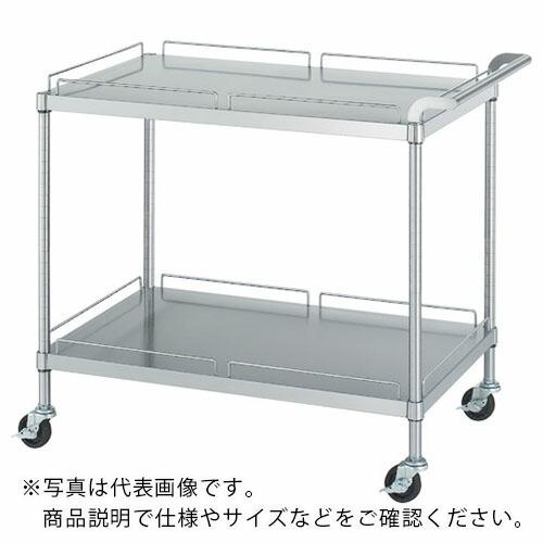 シンコー　ステンレスワゴン（ＳＵＳ４３０）　天地２段タイプ　φ７５導電ナイロン車　９００×４５０×８００ ( M20-9045-800-NE75_SH ) (メーカー取寄)