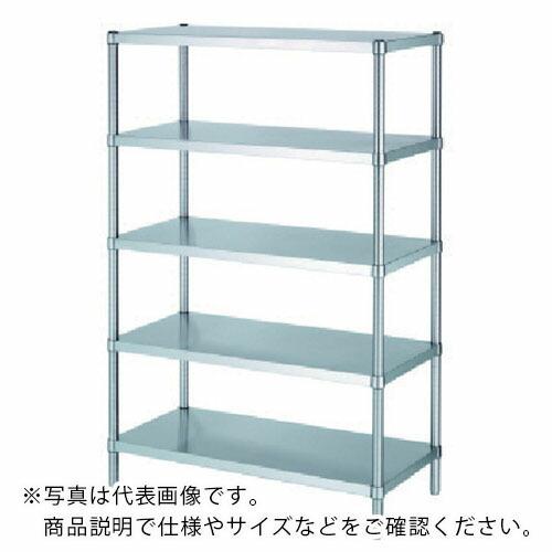 シンコー ステンレスラックベタ棚5段 SUS304 間口1188×奥行438×高さ1800 ( RBN5-12045 )