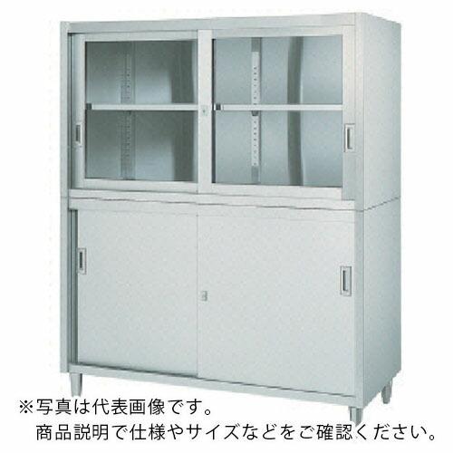 シンコー ステンレス保管庫上部ガラス戸下部ステンレス戸アジャスト仕様 ( VAG-15045 )