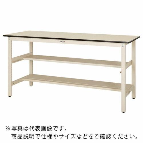 ヤマテック ワークテーブル300シリーズ固定式中間棚・半面棚板付1200×750×H900 ( SWPH-1275TS1-II )