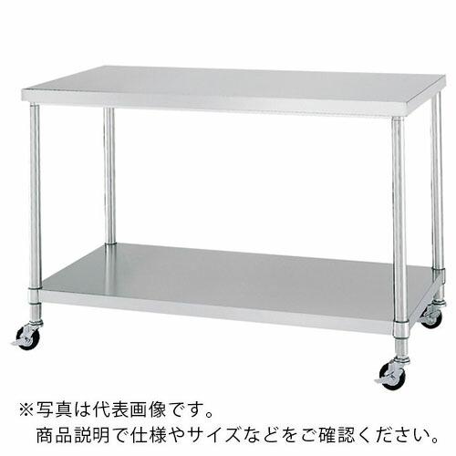 シンコー ステンレス作業台ベタ棚キャスター付 間口900×奥行450×高さ800 ( WBNC-9045-U100 )
