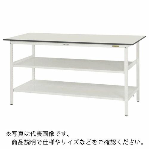 ヤマテック 軽量作業台 ワークテーブル150シリーズ 固定式 中間棚・全面棚板付 W900×D600×H950mm シルキーホワイト ( SUPH-960TTF-WW ) (メーカー取寄)