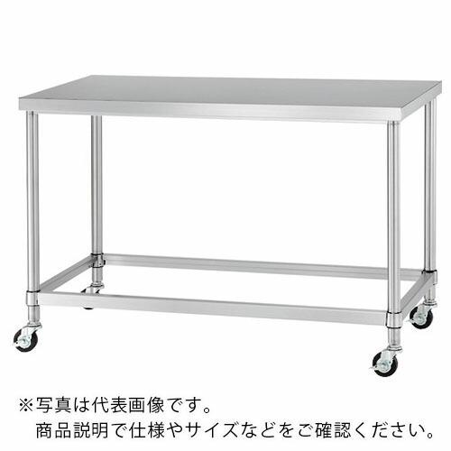 シンコー　ステンレス（ＳＵＳ３０４）作業台四方枠キャスター付　φ１００ナイロン車 １５００×４５０×８００ ( WZNC-15045-N100 ) (メーカー取寄)