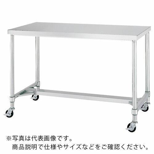 シンコー　ステンレス（ＳＵＳ３０４）作業台Ｈ枠キャスター付　φ１００ナイロン車　１５００×４５０×８００ ( WHNC-15045-N100 ) (メーカー取寄)