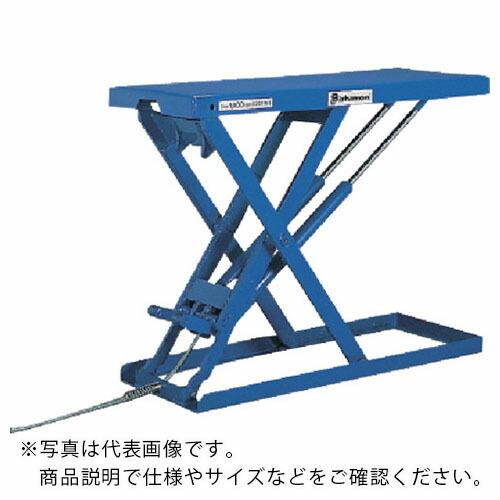 ビシャモン テーブルリフト スーパーローリフト(超低床式) フットスイッチ 均等荷重250kg 揚程470mm テーブル寸法810×520mm 三相200V ( LX25SA-F (250KG) )