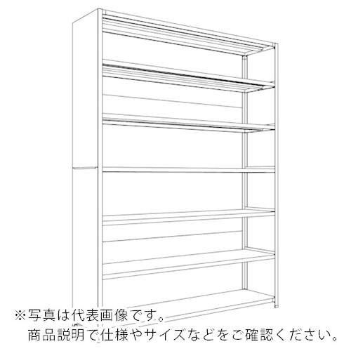 NF ( 日本ファイリング )　背板・側板付軽量物品棚Ｗ１８００Ｄ４５０Ｈ２４００Ｆ７ ( LA86S-27 ) (メーカー取寄)
