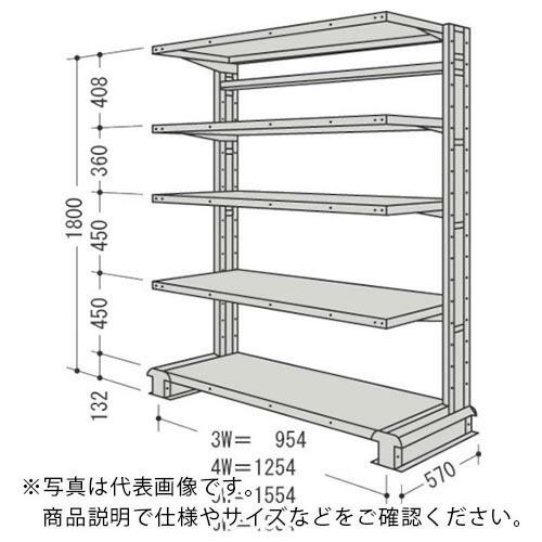 NF スチール製軽中量ボルトレス棚 キャンチラック単式増結1連 間口954×奥行570×高さ1800mm 階段数5段 ( CR63S-S5B )