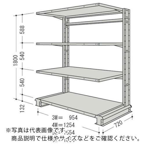 NF スチール製軽中量ボルトレス棚 キャンチラック単式1連 間口1554×奥行720×高さ1800mm 4段 150kg ( CR65L-S4 ) (メーカー取寄)