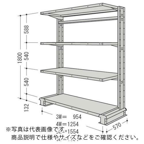 NF スチール製軽中量ボルトレス棚 キャンチラック単式増結1連 間口954×奥行570×高さ1800mm 階段数4段 ( CR63S-S4B ) (メーカー取寄)