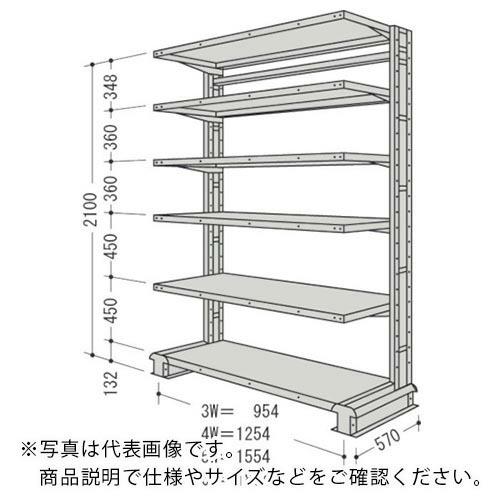 NF スチール製軽中量ボルトレス棚 キャンチラック単式1連 間口1554×奥行570×高さ2100mm 階段数6段 ( CR75S-S6 ) (メーカー取寄)