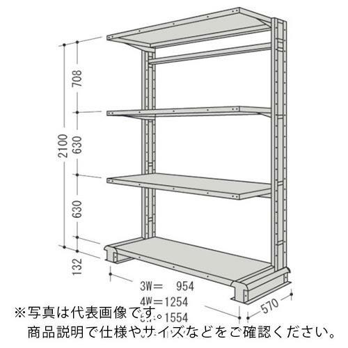 NF スチール製軽中量ボルトレス棚 キャンチラック単式1連 間口1854×奥行570×高さ2100mm 階段数4段 ( CR76S-S4 ) (メーカー取寄)