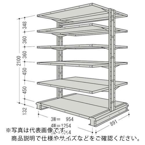NF スチール製軽中量ボルトレス棚 キャンチラック複式増結1連 間口1554 