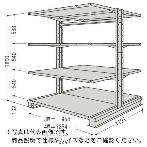 NF スチール製軽中量ボルトレス棚 キャンチラック複式増結1連 間口1854×奥行1191×高さ1800mm 150kg ( CR66L-W4B ) (メーカー取寄)