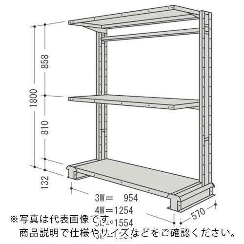 NF スチール製軽中量ボルトレス棚 キャンチラック単式増結1連 間口1854×奥行570×高さ1800mm 階段数3 ( CR66S-S3B ) (メーカー取寄)