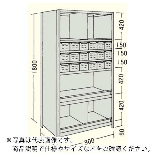 NF 引出し付軽量物品棚W900D450H1800F7 ( LA63S-77 )
