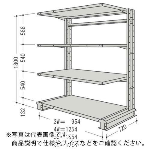 NF スチール製軽中量ボルトレス棚 キャンチラック単式増結1連 間口954×奥行720×高さ1800mm 階段数4段 ( CR63L-S4B ) (メーカー取寄)