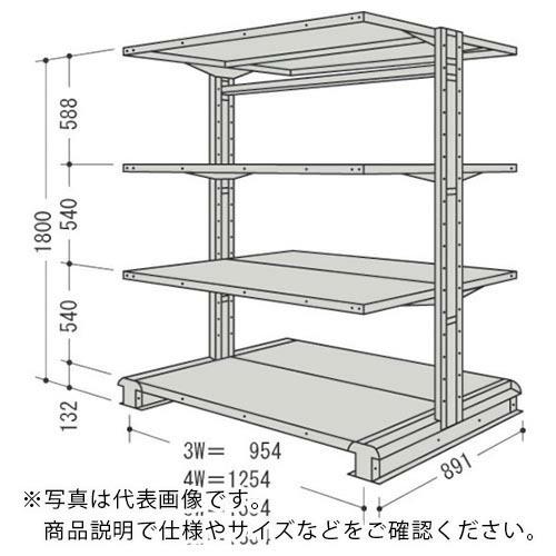 NF スチール製軽中量ボルトレス棚 キャンチラック複式増結1連 間口1854×奥行891×高さ1800mm 階段数4 ( CR66S-W4B ) (メーカー取寄)