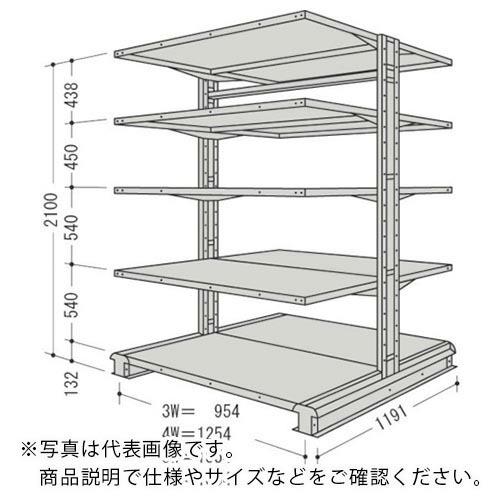 NF スチール製軽中量ボルトレス棚 キャンチラック複式増結1連 間口1854×奥行1191×高さ2100mm 階段5段 ( CR76L-W5B ) (メーカー取寄)