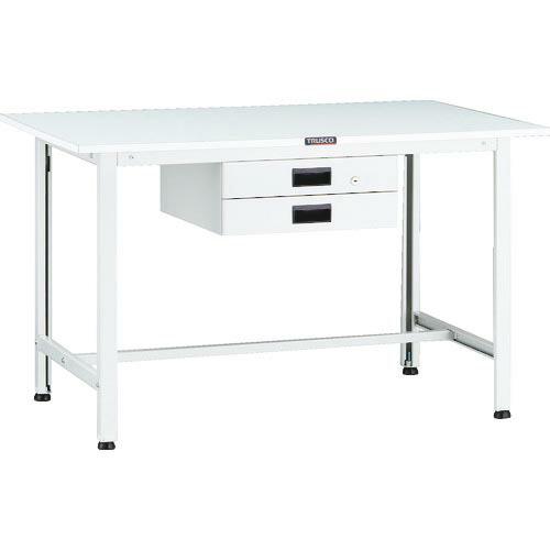 TRUSCO 軽荷重作業台(200kg)AO型 1200X750XH740 薄型2段引出付 ホワイト色 ( AOR-1275UDK2 ) トラスコ中山(株) | 