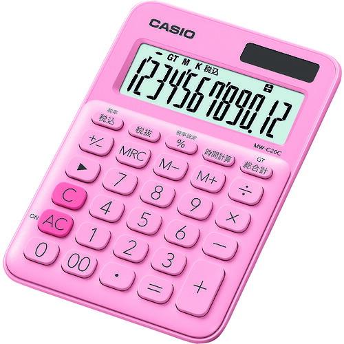 カシオ カシオミニジャスト型カラフル電卓 ペールピンク ( MW-C20C-PK--N ) カシオ計算機(株) | CASIO | 01