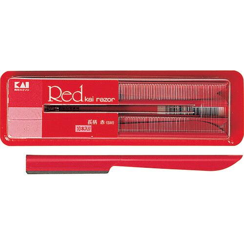 貝印刃物 LRー10B1 長柄赤(SM)【単位:PK】 ( 00-745 ) (メーカー取寄) | 