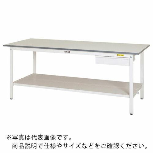 ヤマテック 軽量作業台 ワークテーブル150シリーズ 固定式 キャビネット・全面棚板付 W900×600×H740mm シルキーホワイト色 ( SUP-960UTT-WW ) (メーカー取寄)