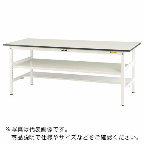 ヤマテック 軽量作業台 ワークテーブル150シリーズ 固定式 中間棚・半面棚板付 W900×D450×H740mm シルキーホワイト色 ( SUP-945TF-WW ) (メーカー取寄)