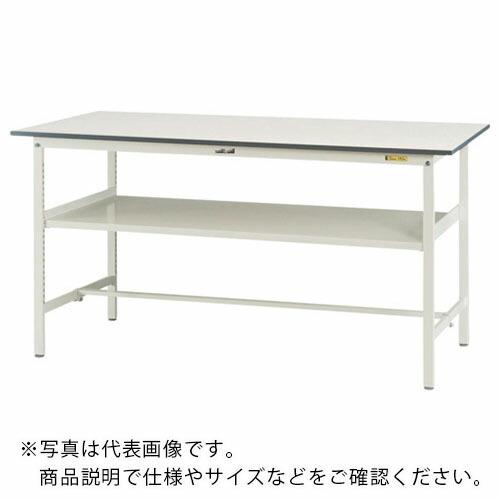 ヤマテック ワークテーブル150シリーズ 固定式 中間棚板付 W1500×D600×H950 ( SUPH-1560F-WW )