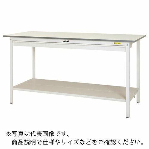 ヤマテック ワークテーブル150シリーズ 固定式 ワイド引出し・全面棚板付 W1800×D900×H950mm シルキーホワイト ( SUPH-1890WTT-WW ) (メーカー取寄)
