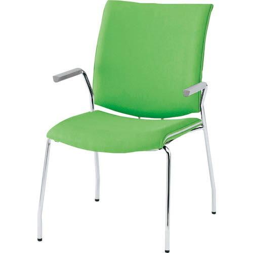 TOKIO ミーティングチェア 4本脚肘付 ライトグリーン ( FMP-4A LGN