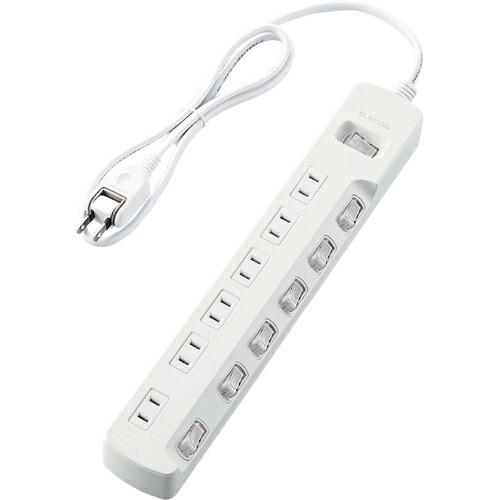 ELECOM 省エネタップ 一括&個別スイッチ 6個口 1m ホワイト ( T-E7A-2610WH ) | 