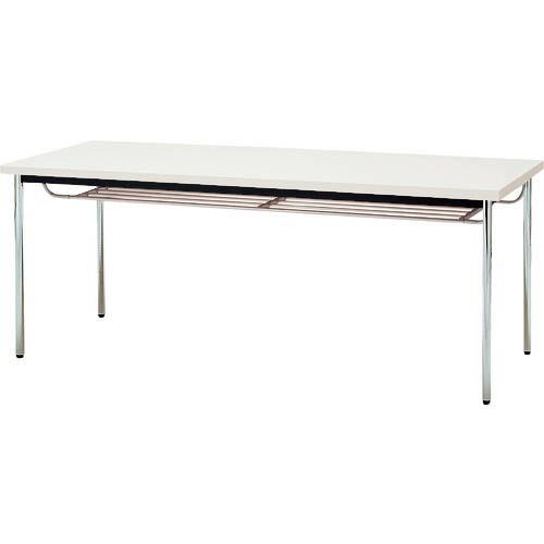 TOKIO ( 藤沢工業 )　ミーティングテーブル　丸脚棚付　１２００Ｘ６００ｍｍ　ホワイト ( TD-1260TM WH ) (メーカー取寄)